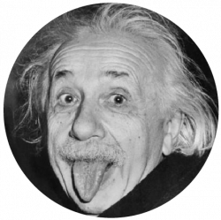 Albert Einstein with his tongue sticking out